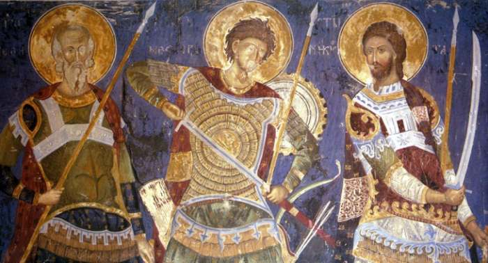 Vidovdan i Kosovo - Sveti vladika Nikolaj Velimirović  manastir Manasija Sveti ratnici freska