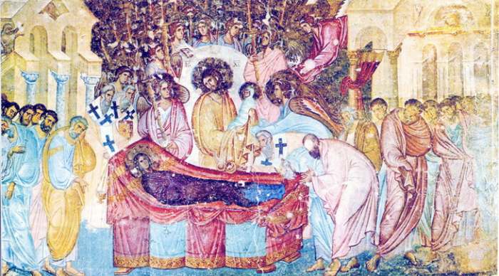 Velika Gospojina ili Uspenje presvete Bogorodice - freska manastir Sopocani