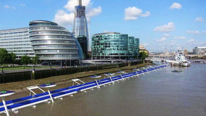 Plutajuća biciklistička staza na reci u Londonu