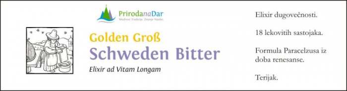 Zlatni veliki Šveden biter eliksir dugovečnosti - Golden Grosse Schwedenbitter Elixir Ad Vitam Longam