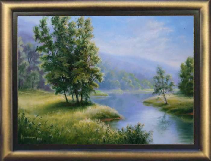 Jutarnja izmaglica 70 x 50 cm - Kristijan Filipović - talentovani slikar prirode iz Leskovca