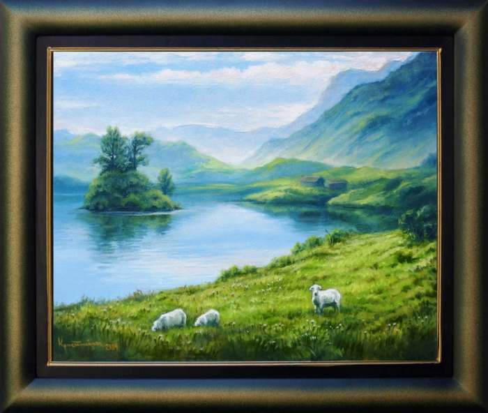Pašnjak 50 x 40 cm Kristijan Filipović - talentovani slikar prirode iz Leskovca