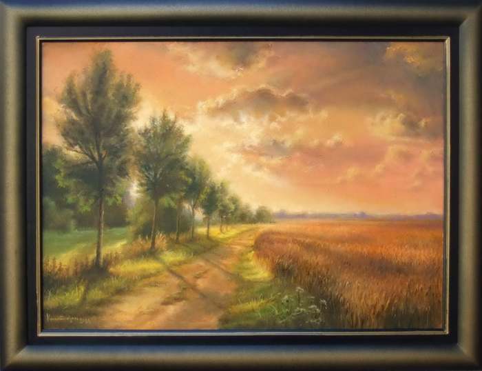 Zitno polje 70 x 50 cm Kristijan Filipović - talentovani slikar prirode iz Leskovca