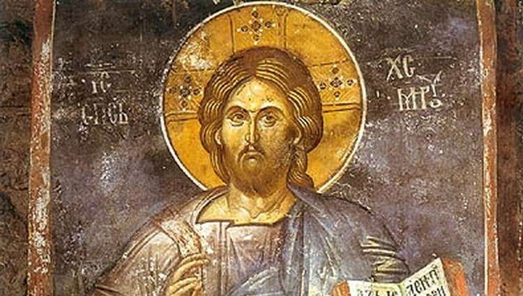 Isus Hristos freska Pećka Patrijaršija Srbija i Sveti Makarije Veliki - Gospod je naše jedino spasenje