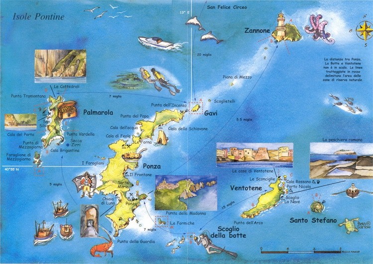 Ponza Map Najbolja Italijanska ostrva za letovanje i odmor