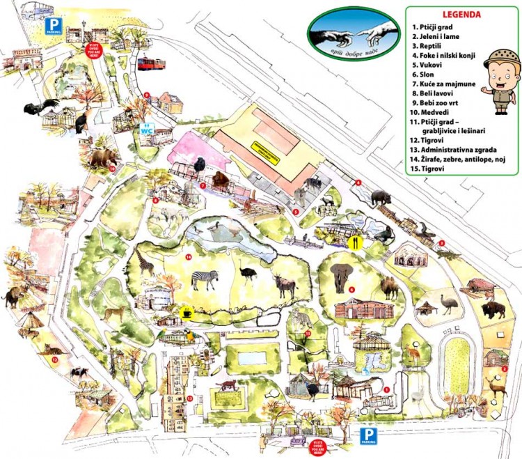 Mapa Beogradskog Zoo Vrta