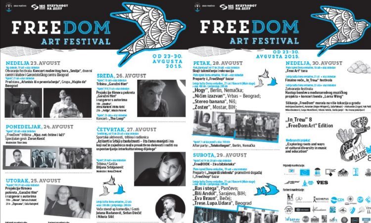 Freedom Art Festival Pančevo - Program festivala