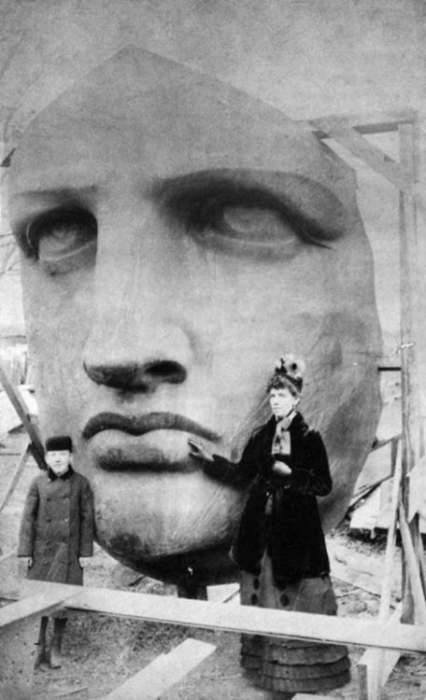 Raspakovana glava statue Kip Slobode 1885 godine