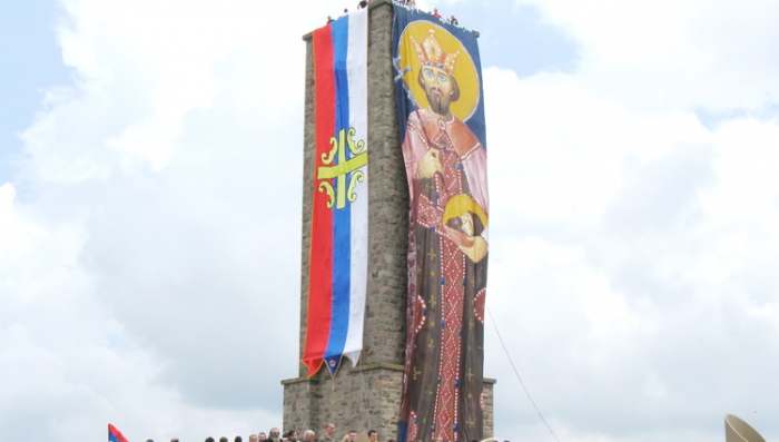 Reči uklesane na stubu na Kosovu polju - Despot Stefan Vidovdan_na_Gazimestanu