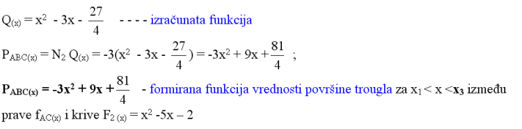 Jednačina površine trougla funkcija promenljive X 9