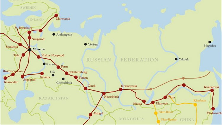 Transsibirska železnica mapa pruge najduža pruga na svetu