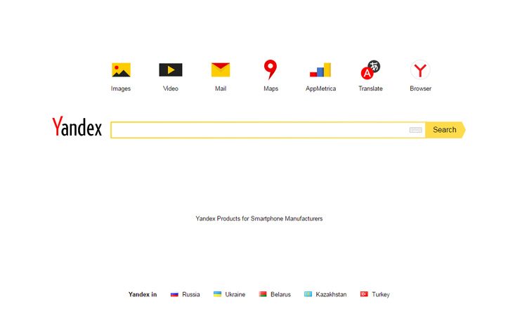 Yandex početna strana